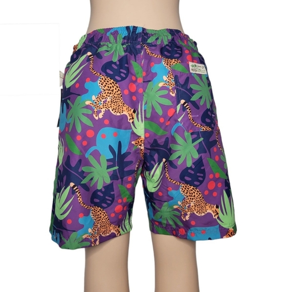 Men's Tropical Cheetah Swim Trunks - Picture 3 of 8